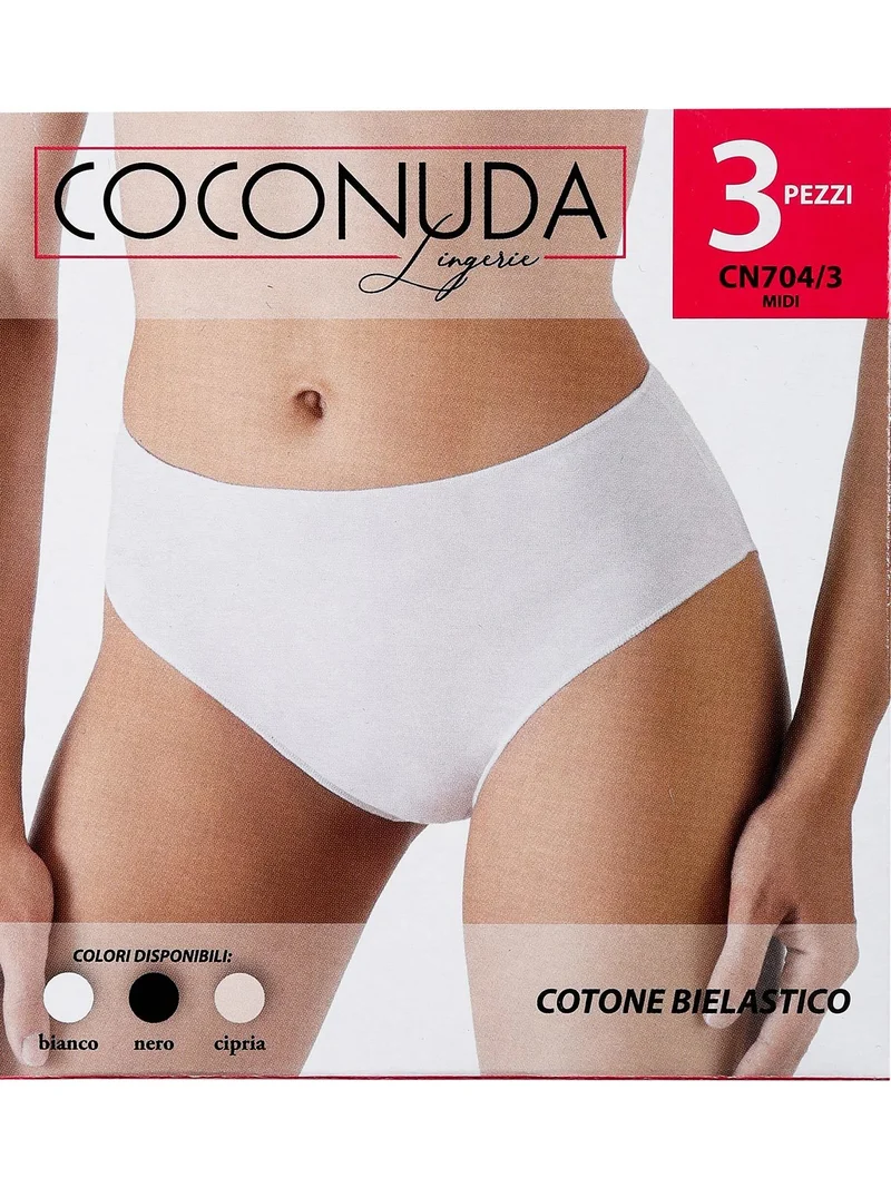 Slip midi donna bianco 3 pezzi - bianco