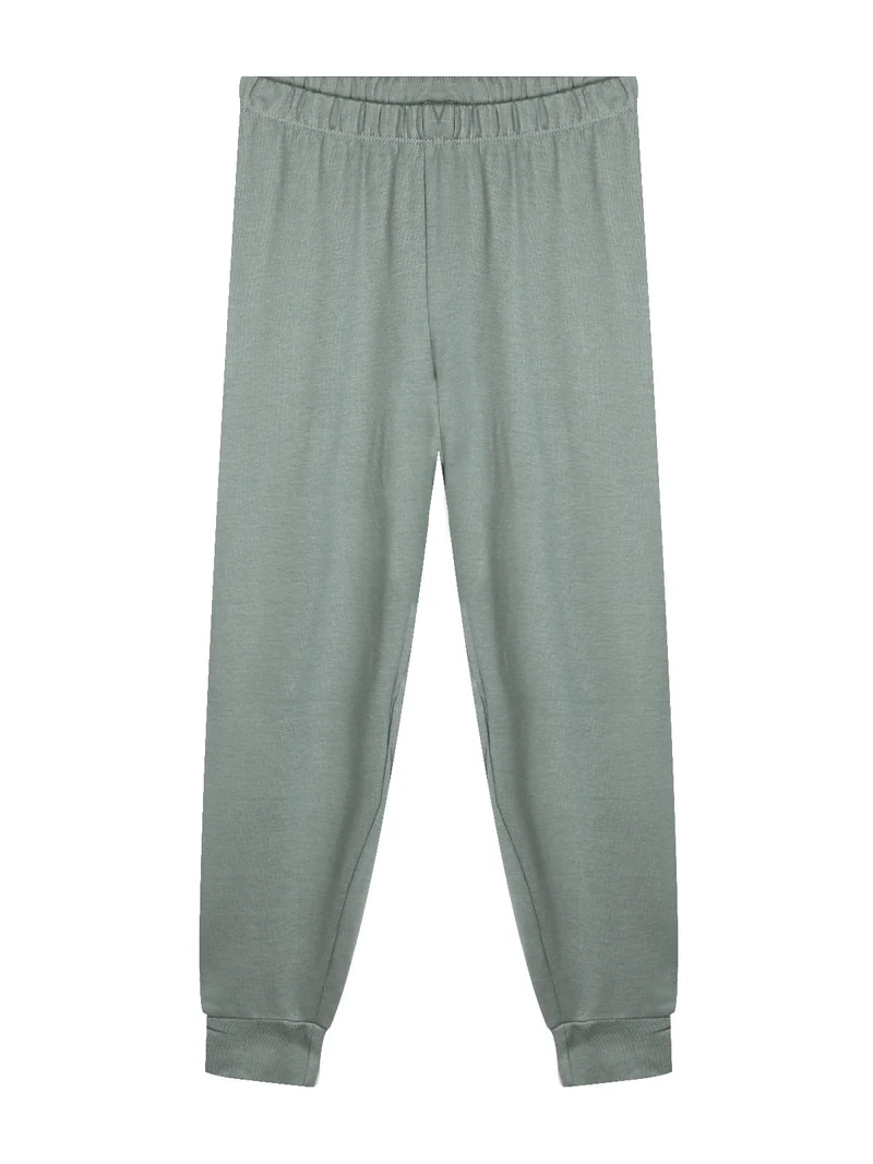 Pigiama lungo in caldo cotone da bambino con stampe - panna