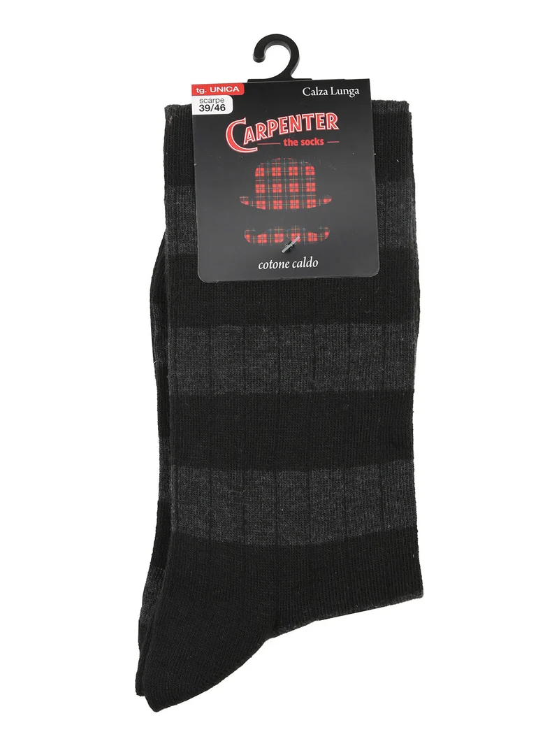 Calze lunghe da uomo in caldo cotone - nero