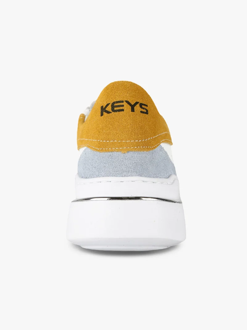 Sneakers in pelle donna con glitter - senape