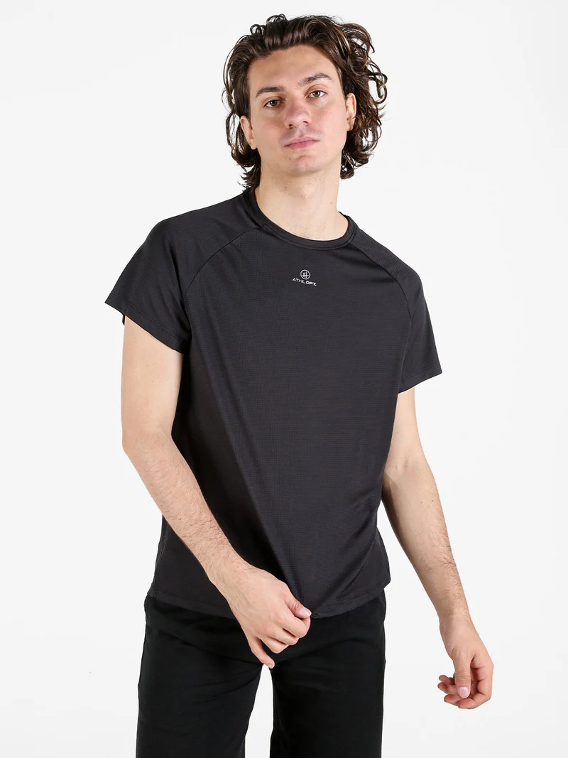 T-shirt sportiva da uomo traspirante - nero