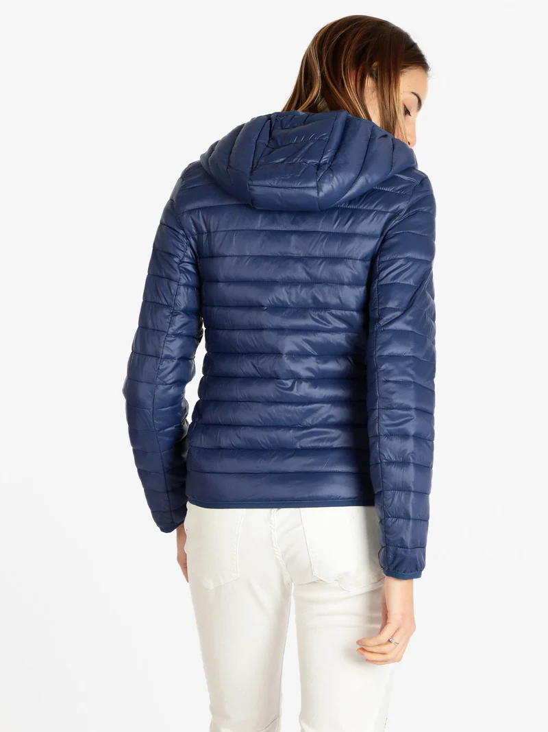 Piumino donna leggero con cappuccio - blu
