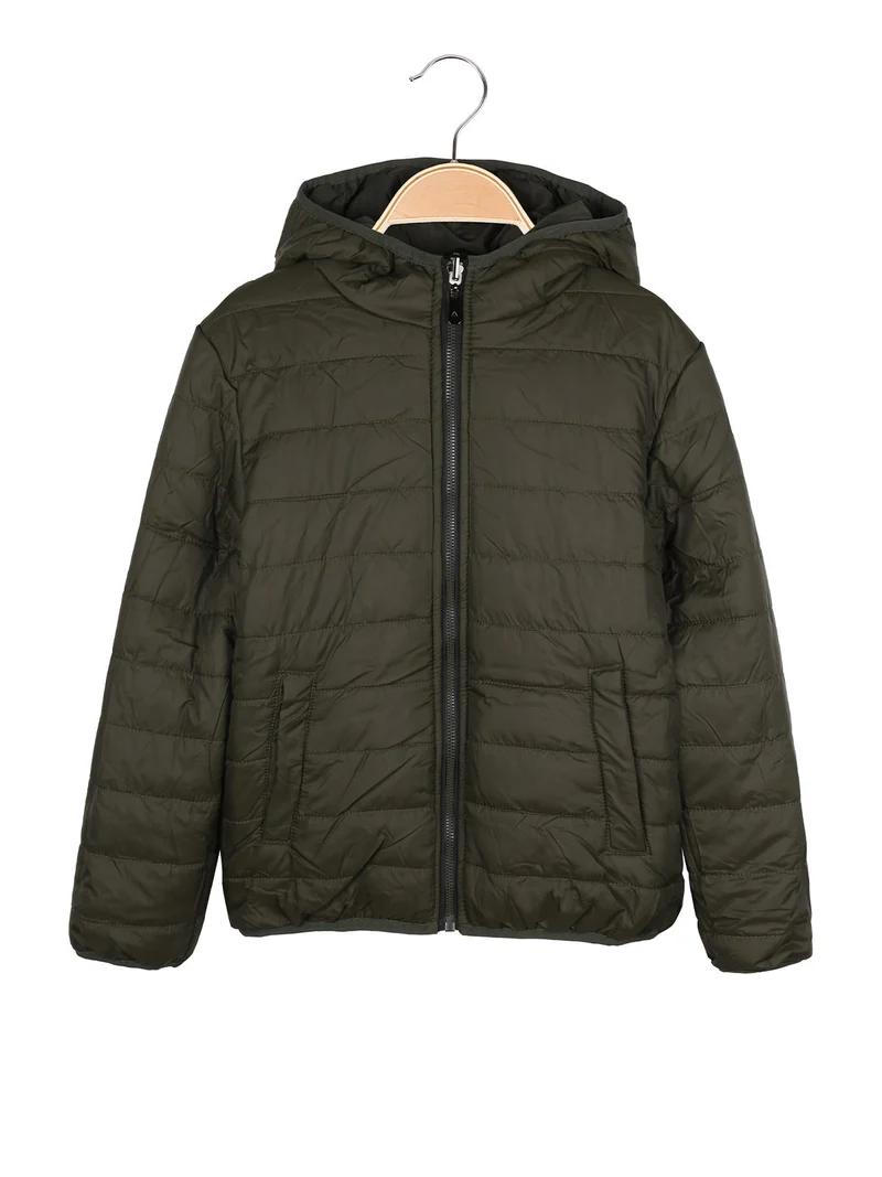 Giubbotto da bambino reversibile con cappuccio - militare