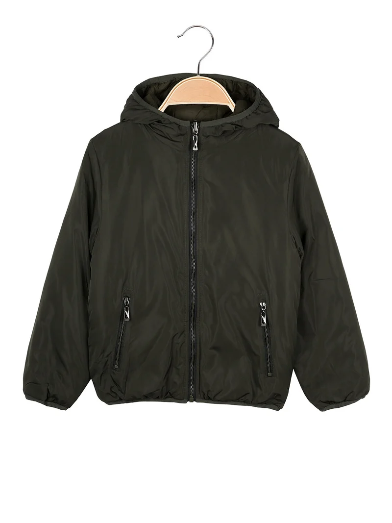 Giubbotto da bambino reversibile con cappuccio - militare