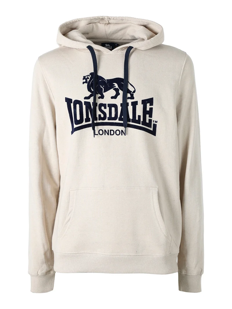 Felpa sportiva da uomo con cappuccio e logo - beige