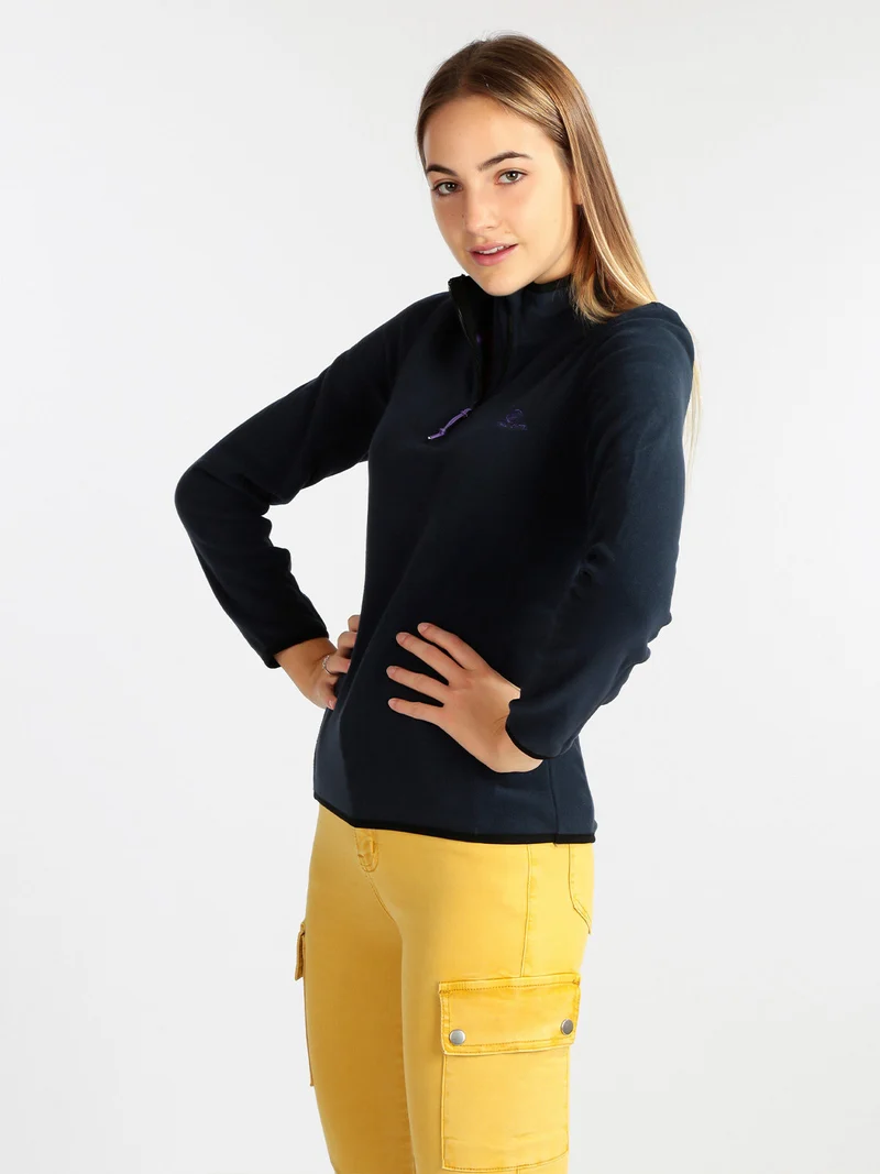 Felpa da donna in pile - blu scuro