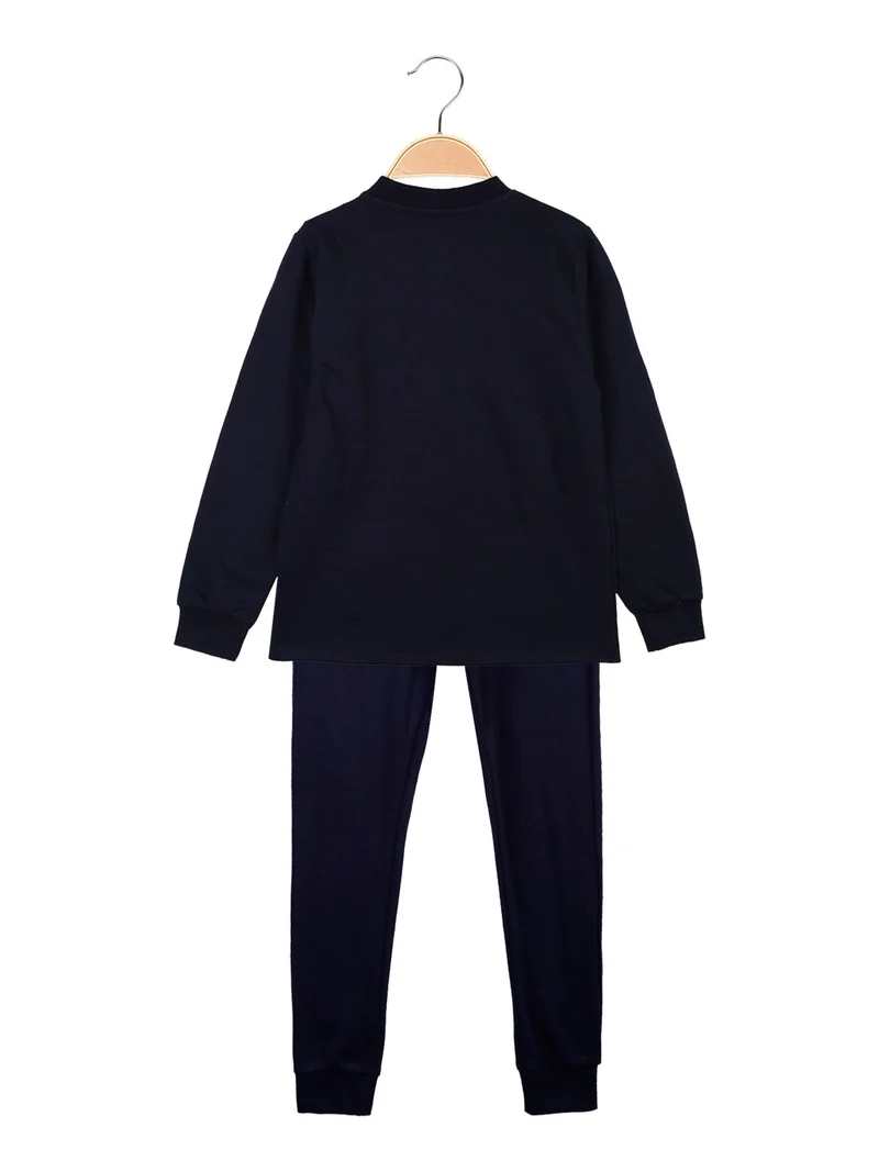Minnie pigiama bimba in cotone felpato - blu scuro