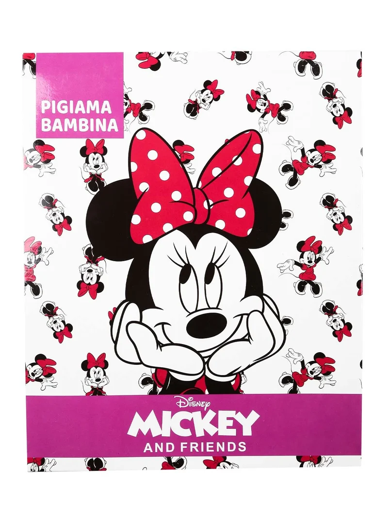 Minnie pigiama bimba in cotone felpato - blu scuro