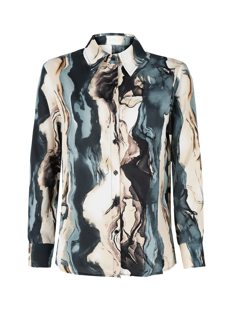 Camicia da donna a maniche lunghe - multicolore