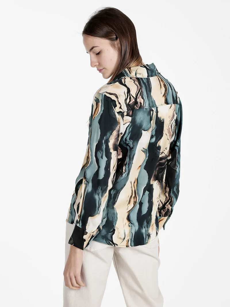 Camicia da donna a maniche lunghe - multicolore