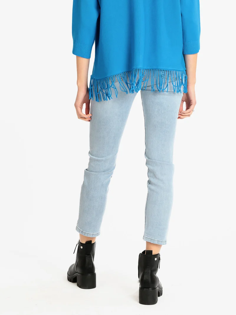 Jeans donna modello regular con ricami - jeans