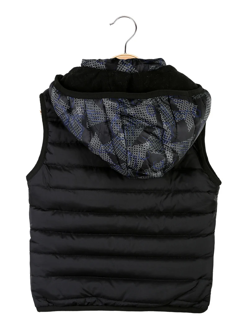 Gilet imbottito da bambino con cappuccio - blu