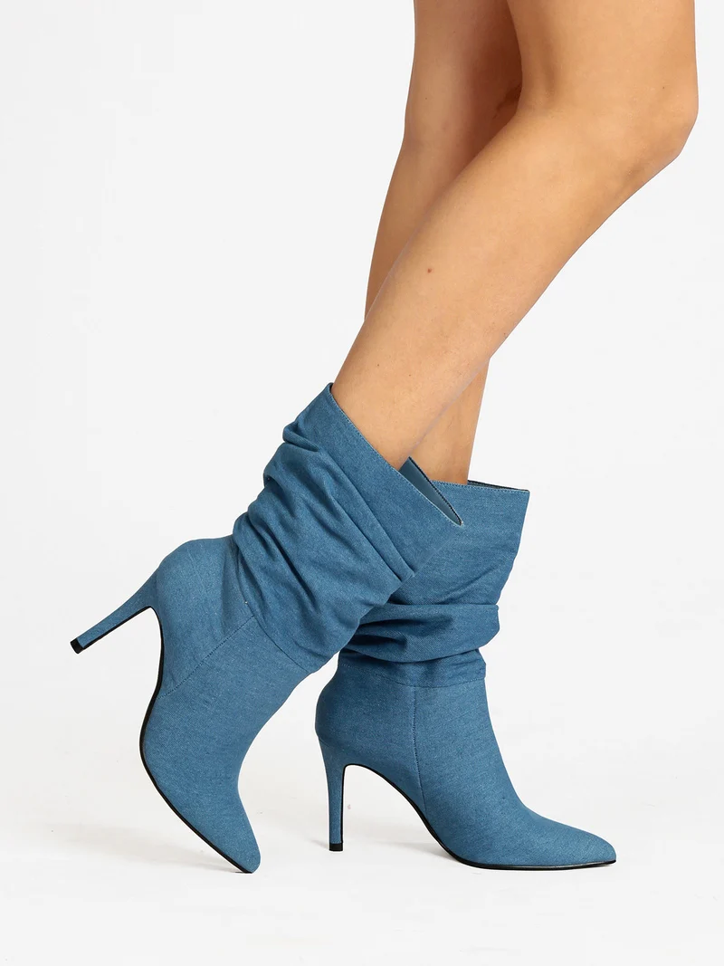 Stivaletti donna effetto jeans