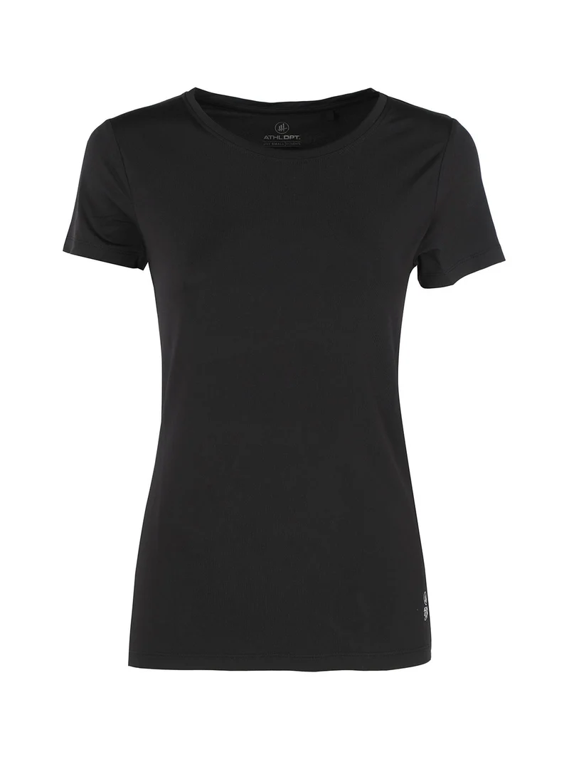 T-shirt sportiva da donna in tessuto tecnico - nero