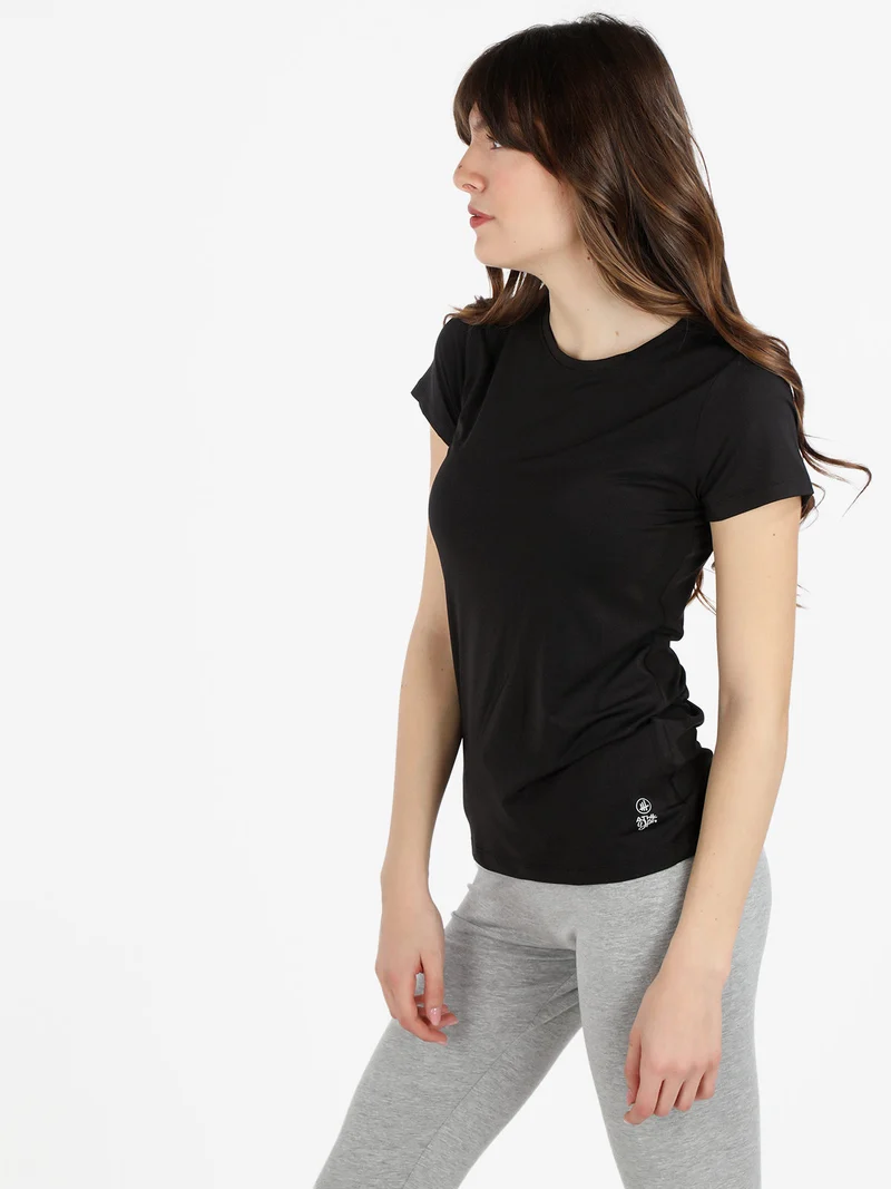 T-shirt sportiva da donna in tessuto tecnico - nero