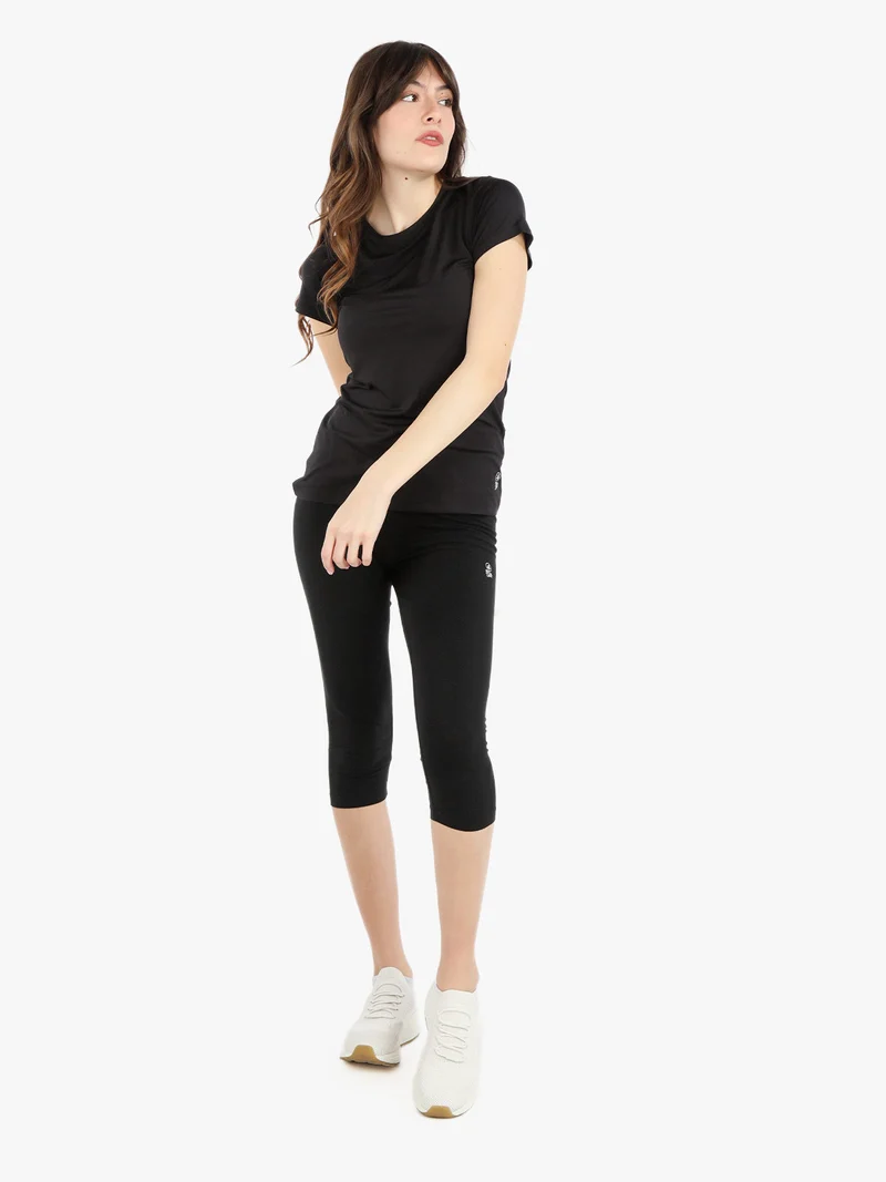 T-shirt sportiva da donna in tessuto tecnico - nero