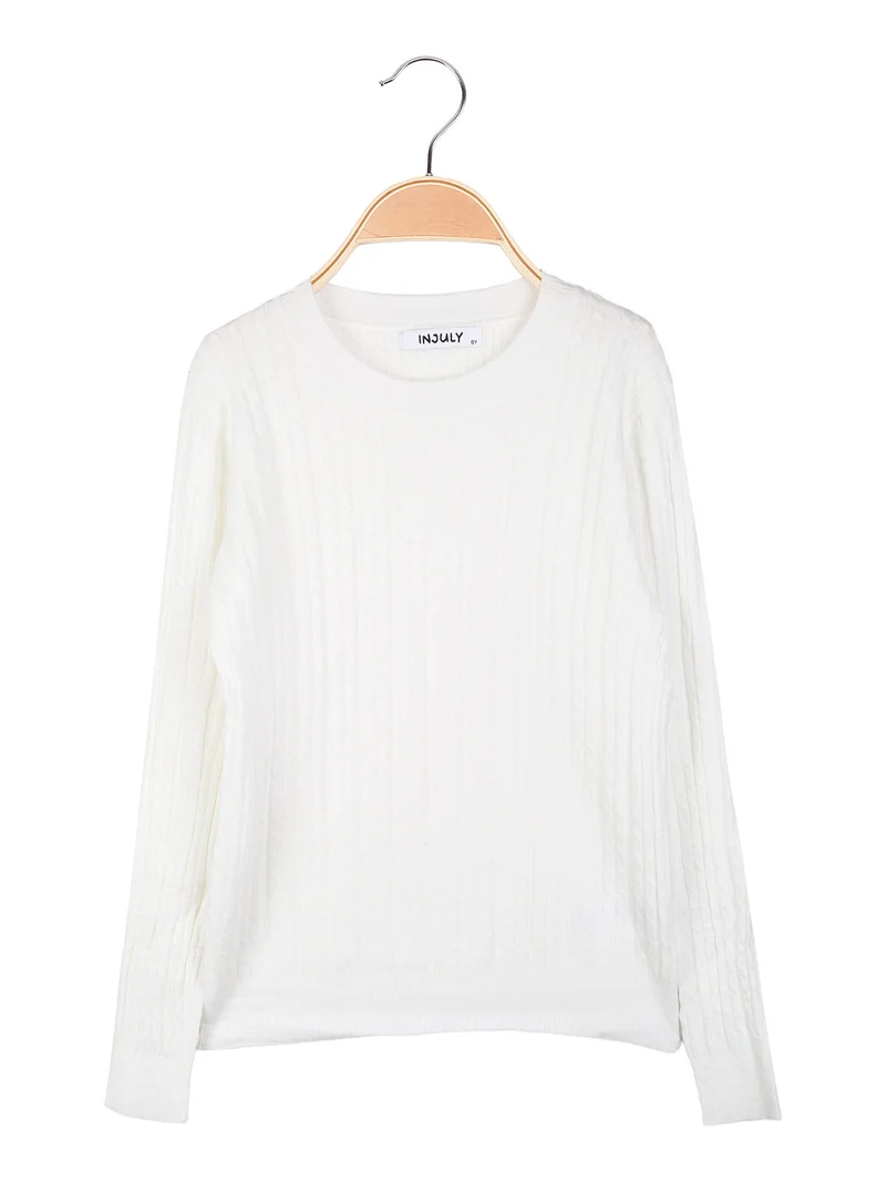 Pullover da bambina in maglia - bianco