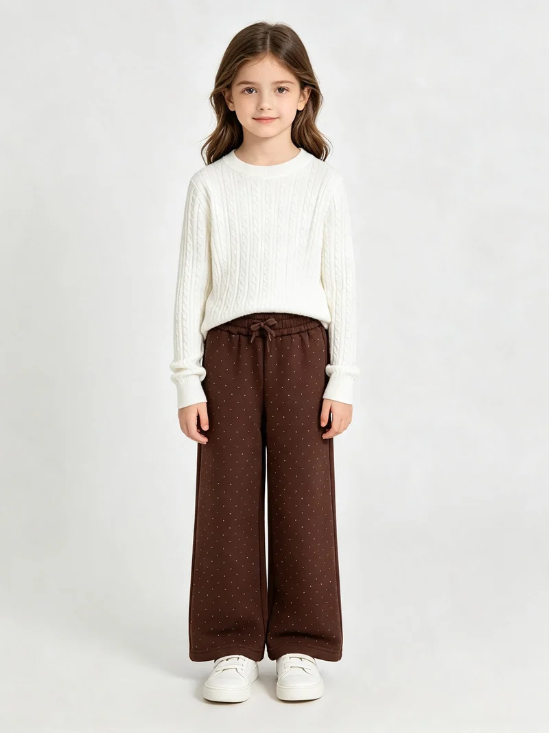 Pullover da bambina in maglia - bianco