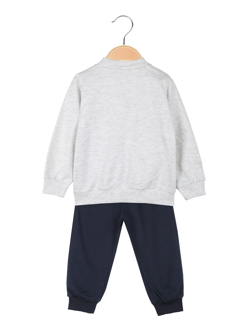Completo 3 pezzi da neonato con chiusura zip - grigio chiaro