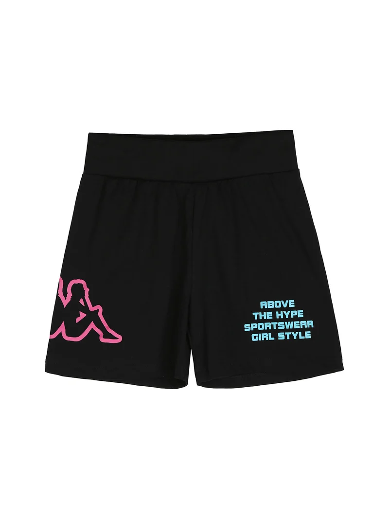 Completo corto 2 pezzi da ragazza in cotone con t-shirt e shorts - turchese