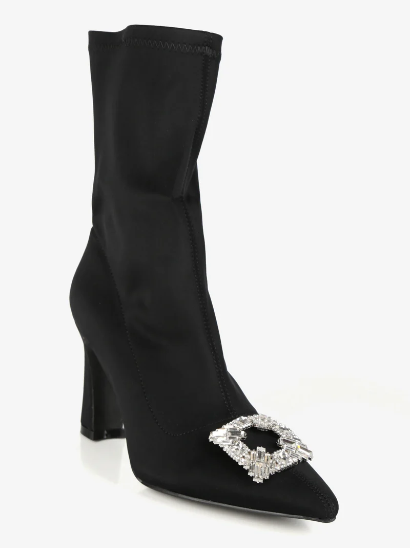 Stivaletti donna con strass - nero
