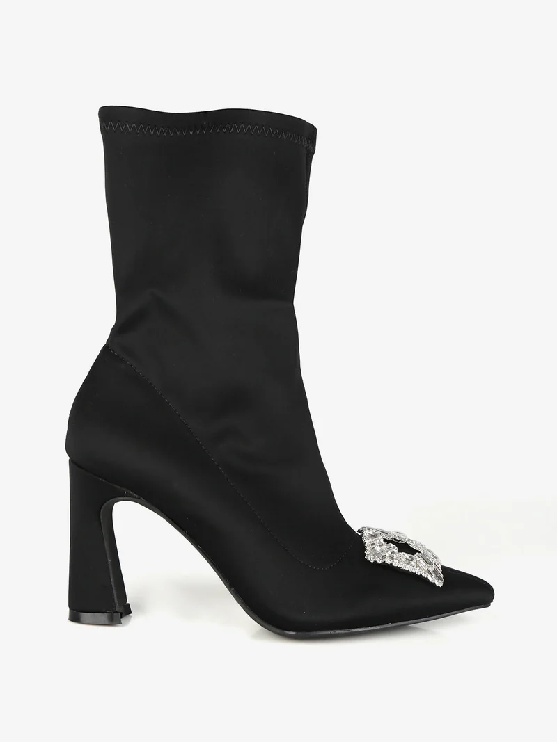 Stivaletti donna con strass - nero