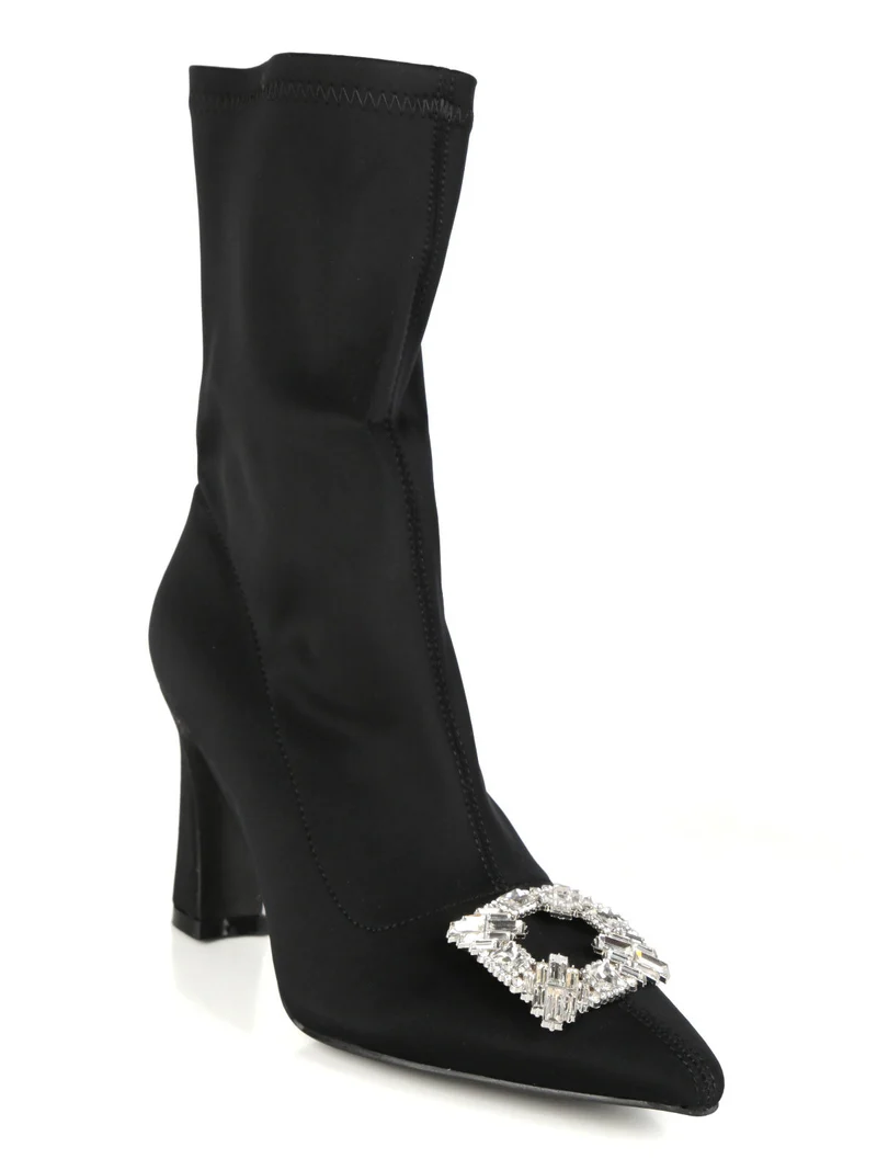 Stivaletti donna con strass - nero
