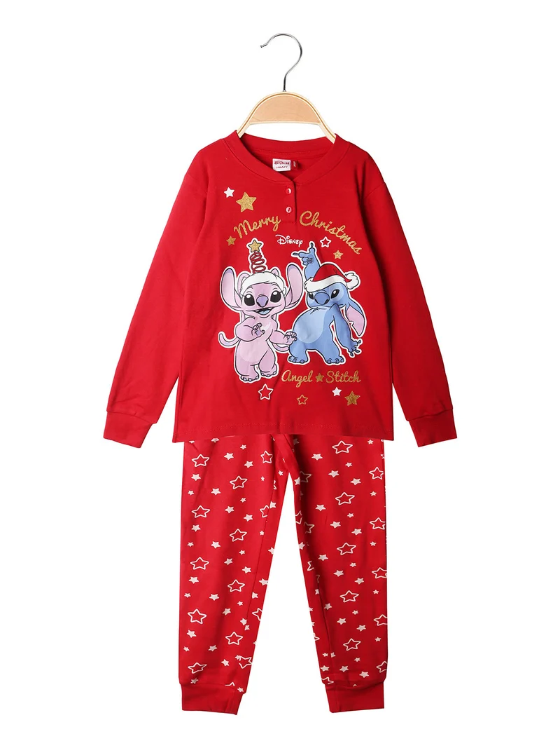 Pigiama natalizio da bambina in cotone - rosso