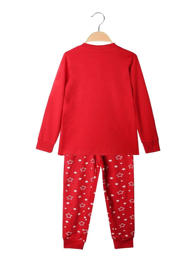Pigiama natalizio da bambina in cotone - rosso
