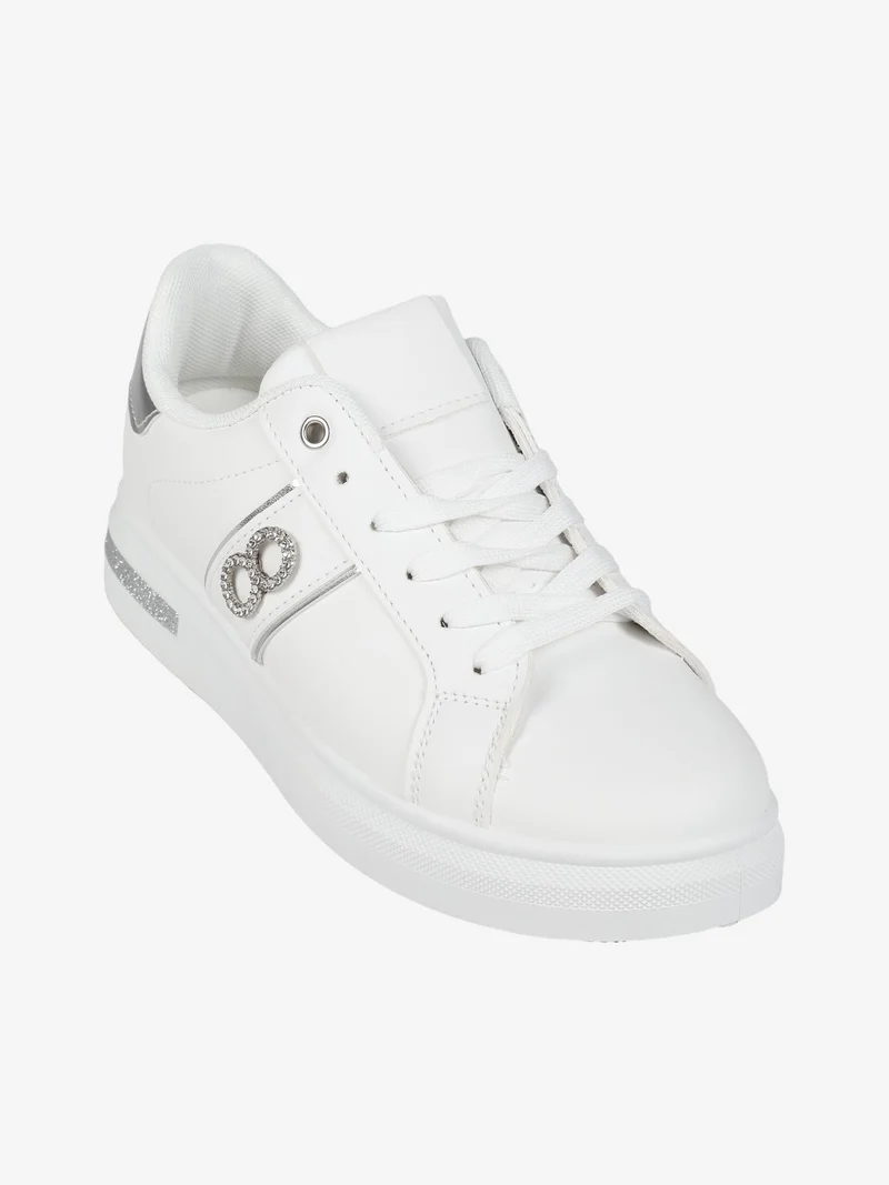 Sneakers donna stringate - argento