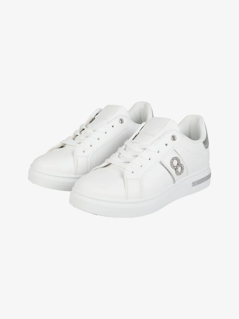 Sneakers donna stringate - argento