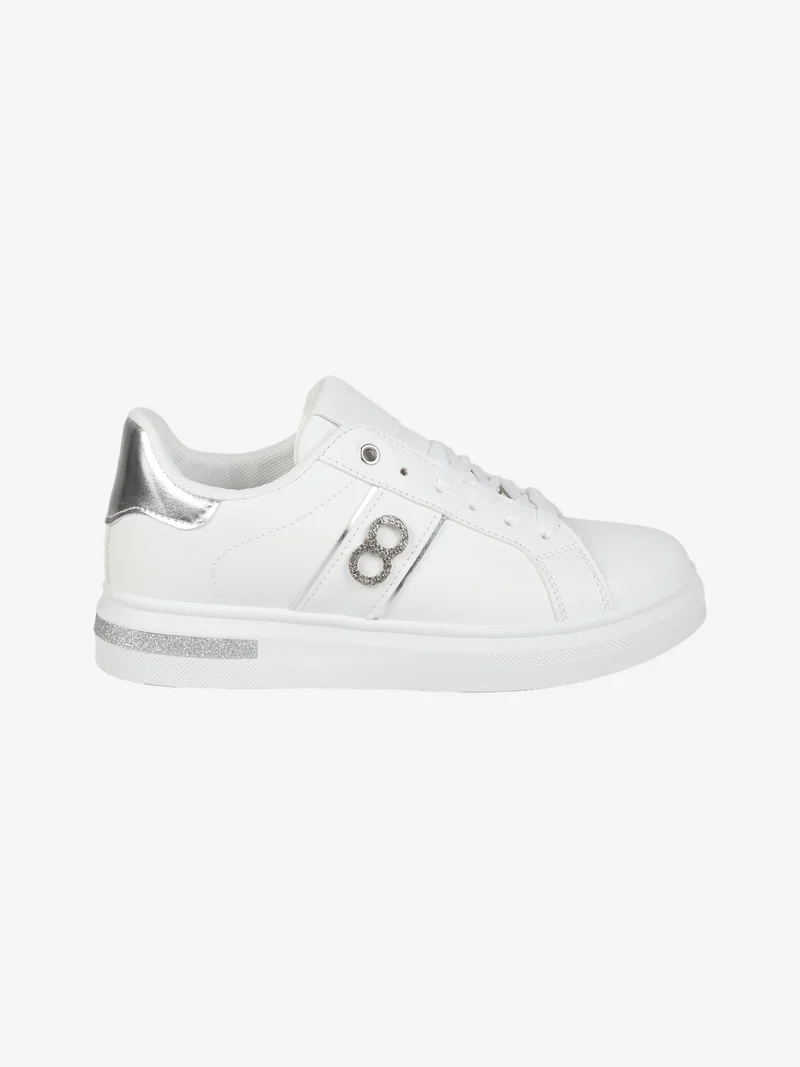 Sneakers donna stringate - argento