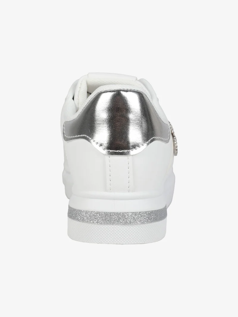 Sneakers donna stringate - argento