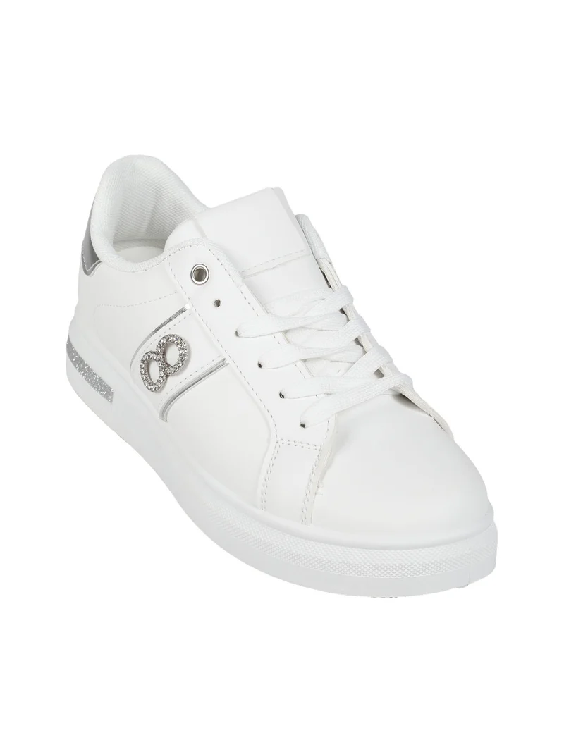 Sneakers donna stringate - argento