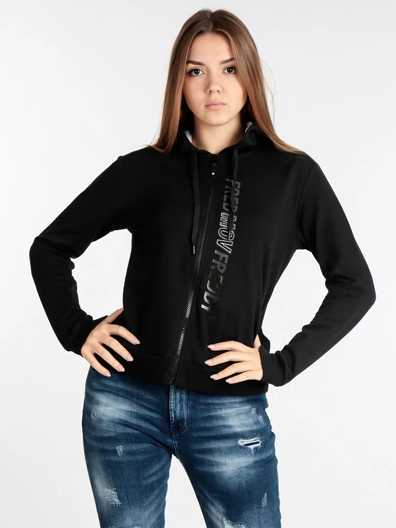 Felpa donna con cappuccio - nero