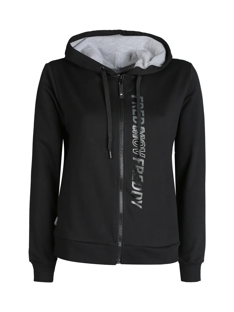 Felpa donna con cappuccio - nero