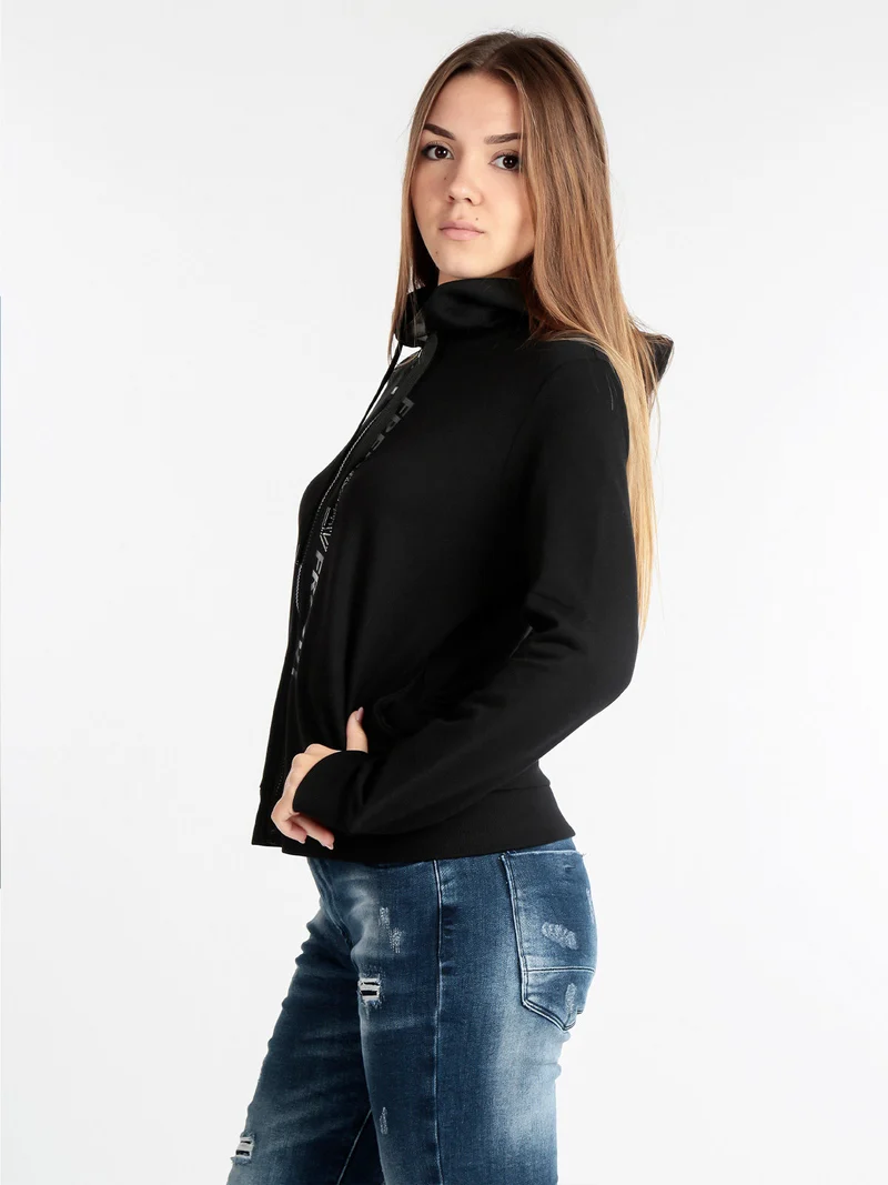 Felpa donna con cappuccio - nero