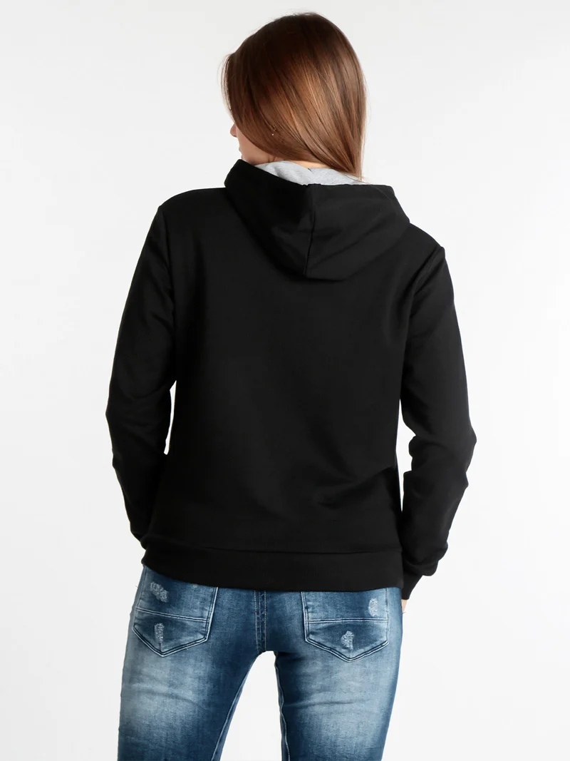 Felpa donna con cappuccio - nero