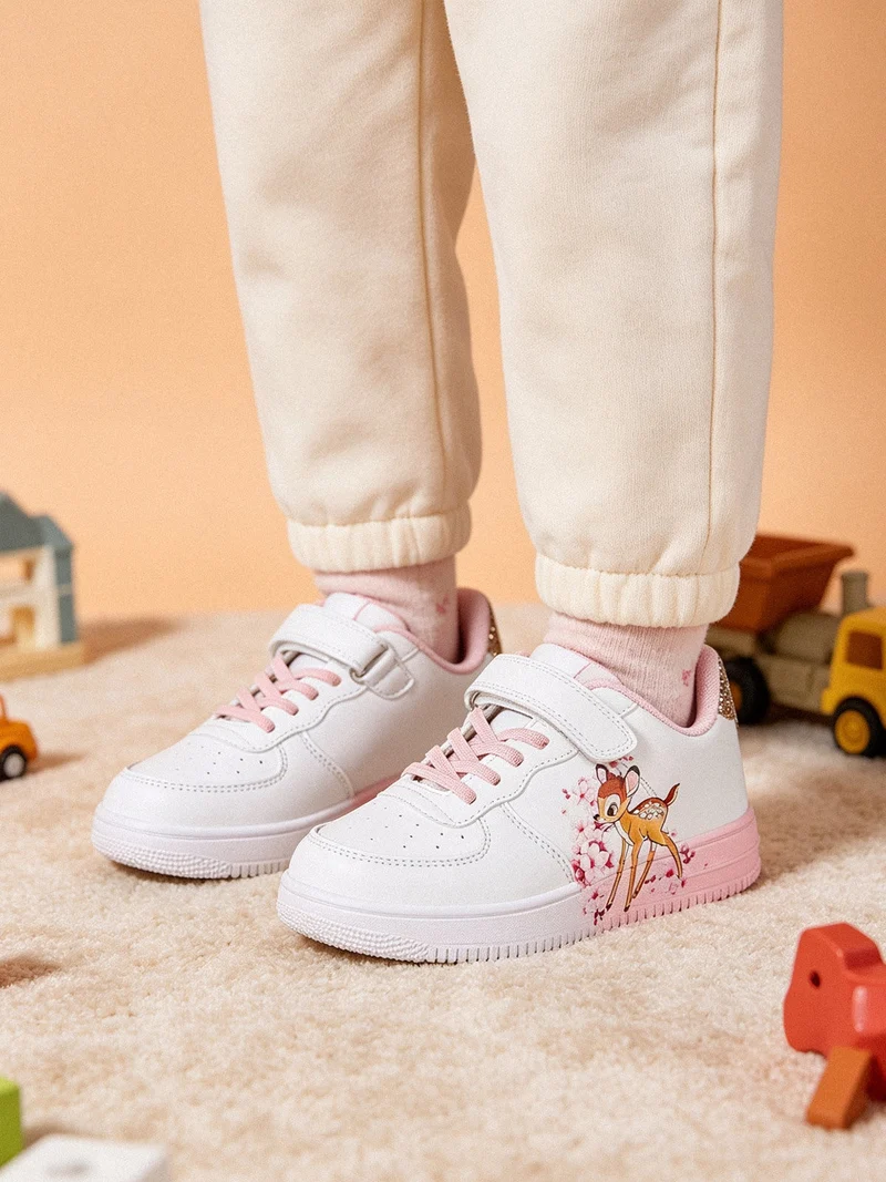 Sneakers da ragazza con cinturino a strappo - rosa