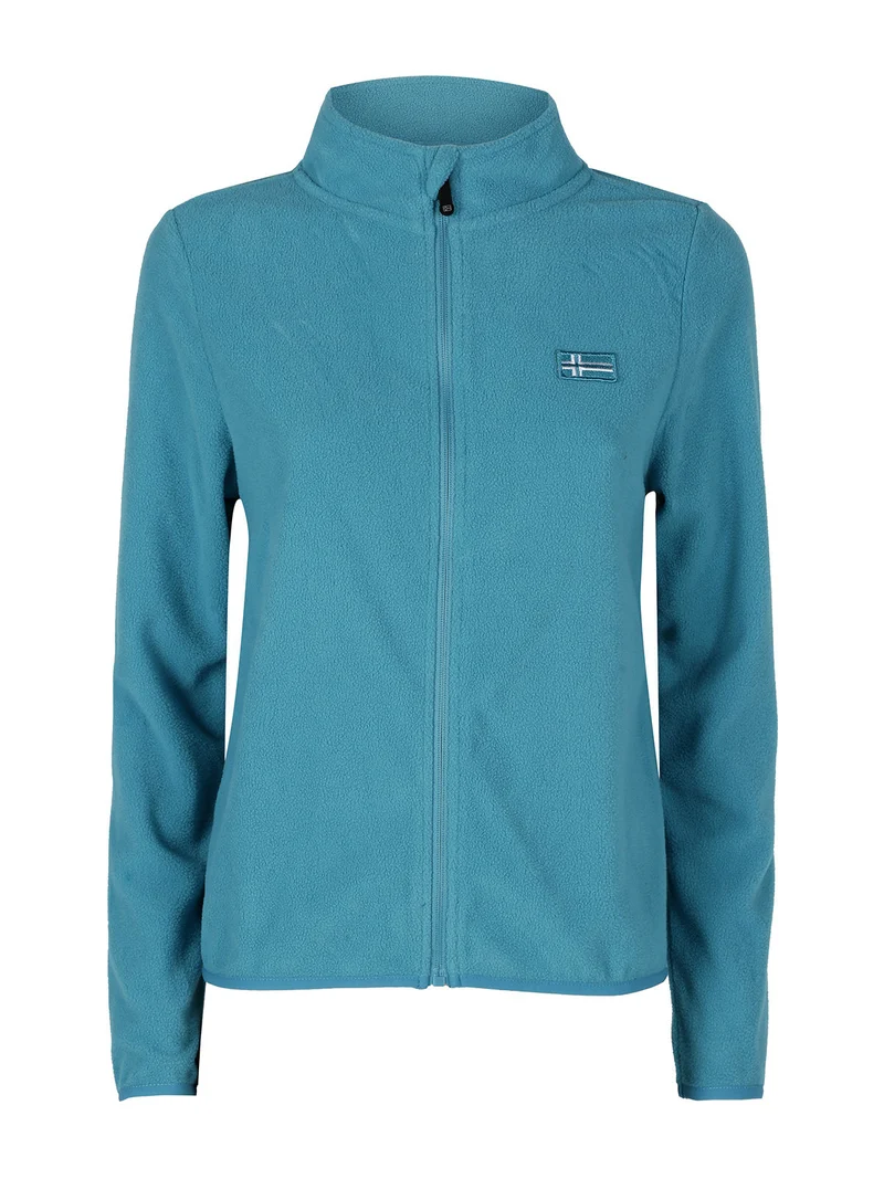 Felpa donna in pile full zip - turchese