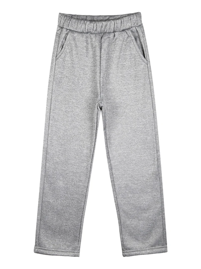 Completo tuta 3 pezzi da bambina con cappuccio e zip - grigio