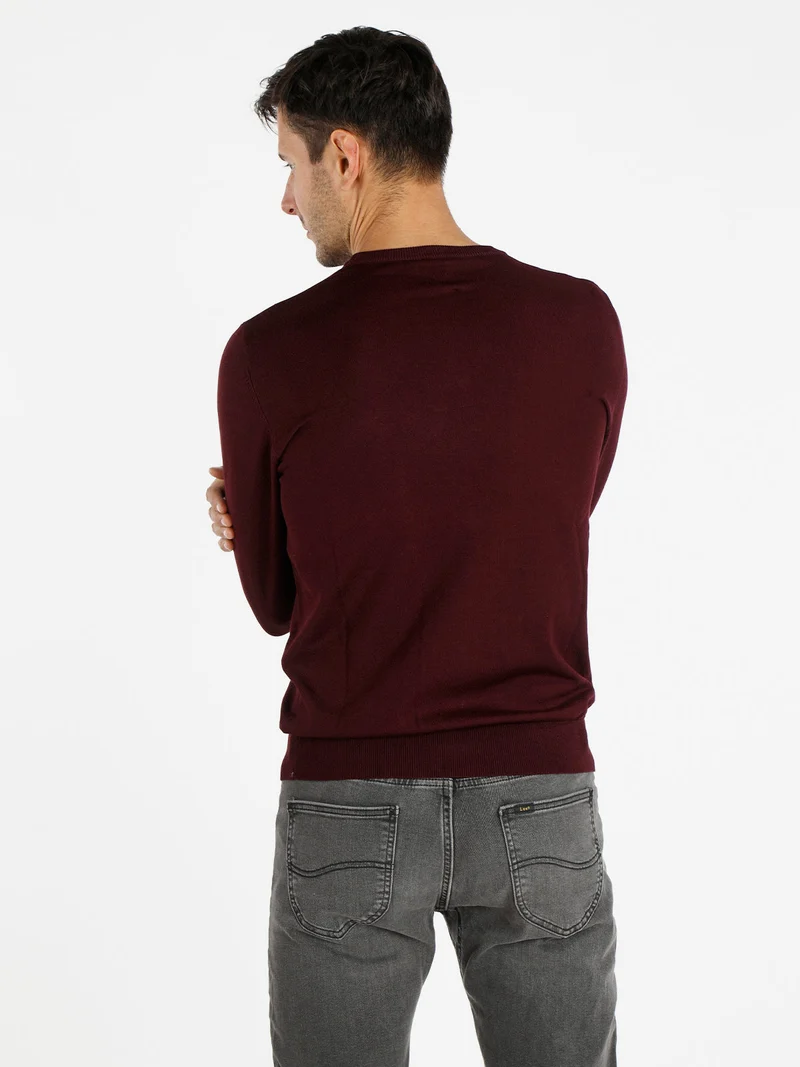 Pullover girocollo da uomo - bordeaux