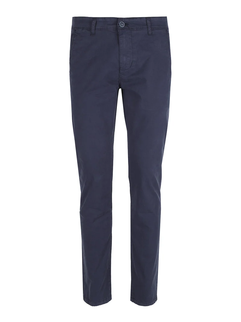 Pantaloni casual da uomo in cotone - blu scuro