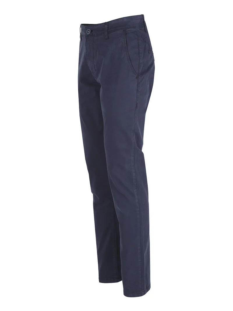 Pantaloni casual da uomo in cotone - blu scuro