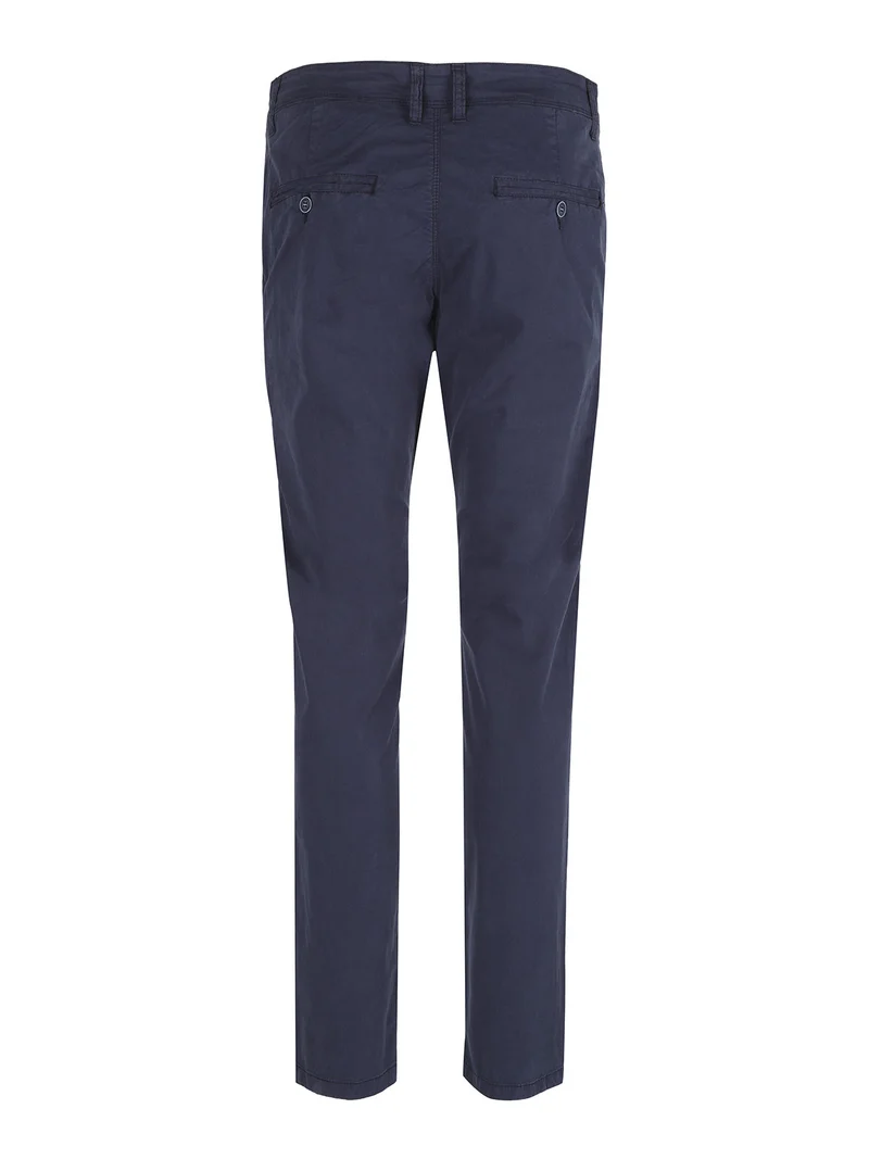 Pantaloni casual da uomo in cotone - blu scuro