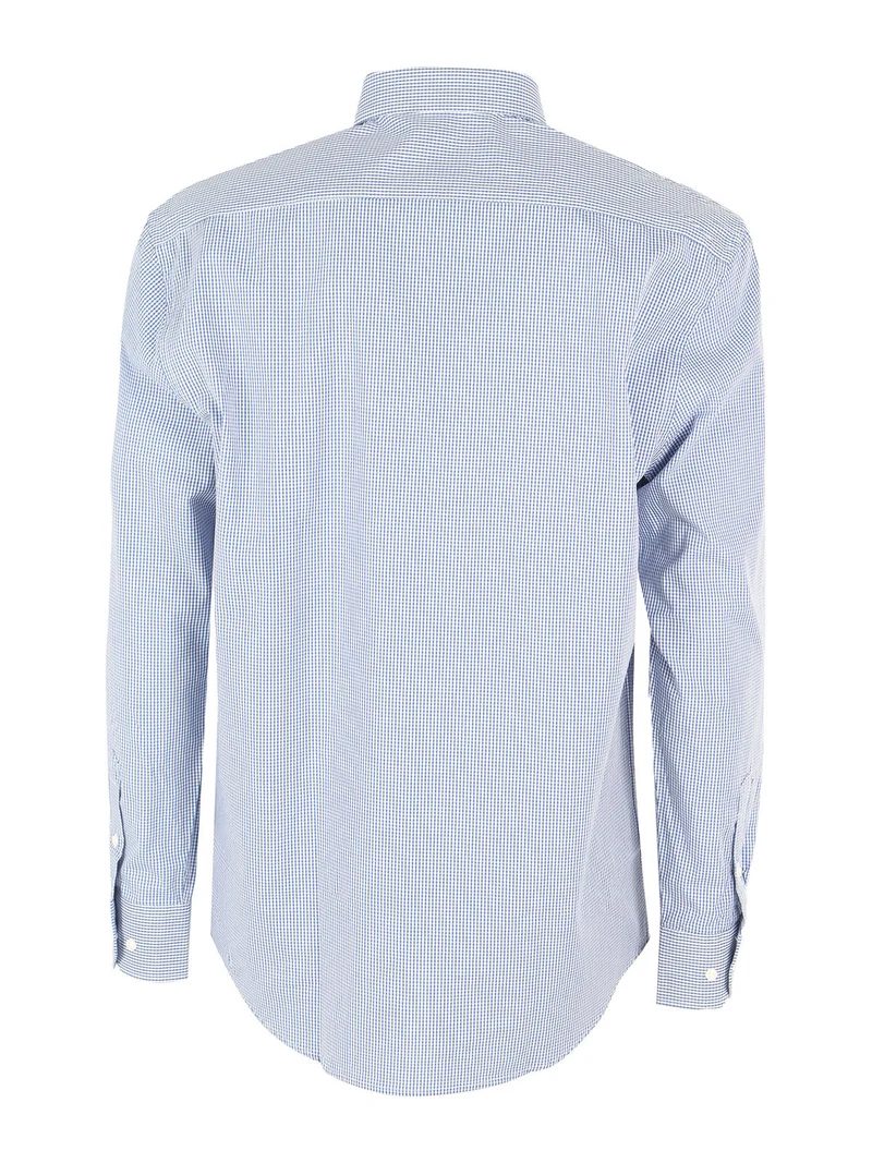 Camicia da uomo a quadretti regular fit in cotone - blu