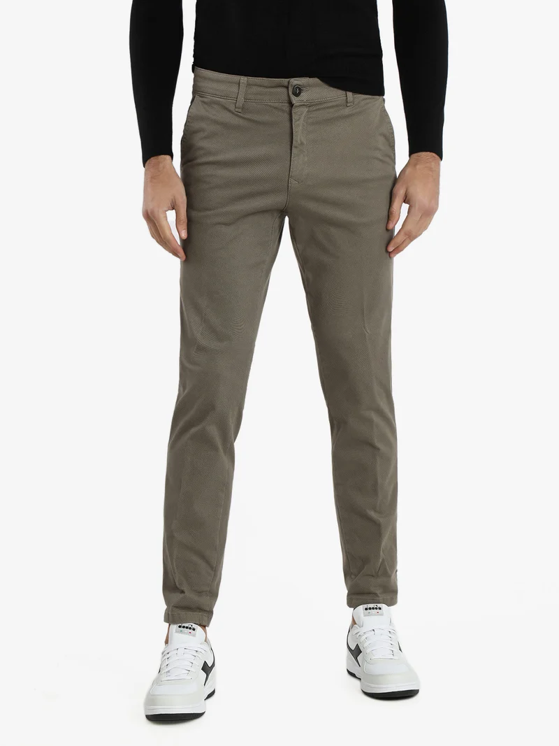 Pantaloni slim fit da uomo in cotone taglie grandi - khaki
