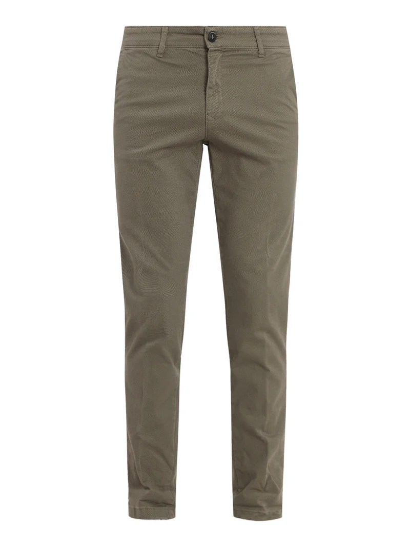 Pantaloni slim fit da uomo in cotone taglie grandi - khaki