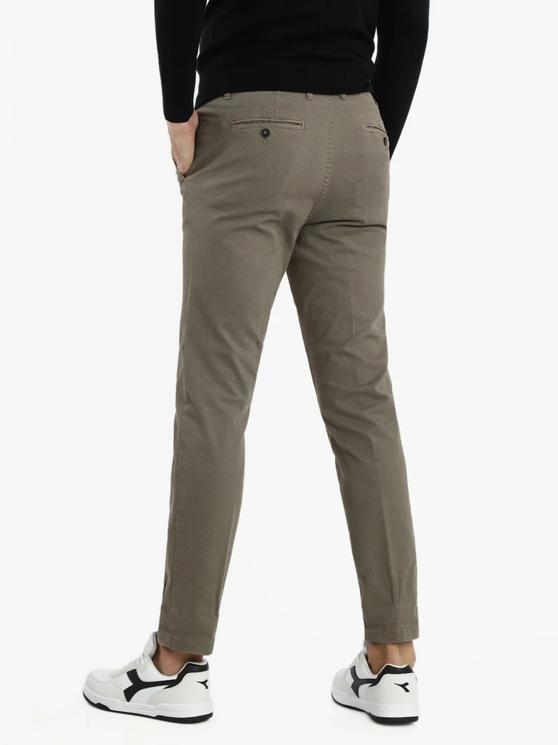 Pantaloni slim fit da uomo in cotone taglie grandi - khaki