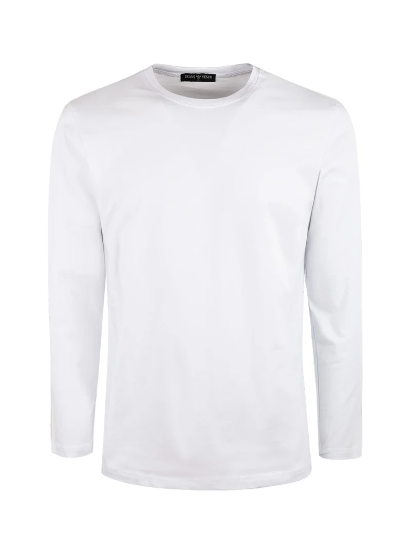 T-shirt uomo a maniche lunghe in cotone - bianco